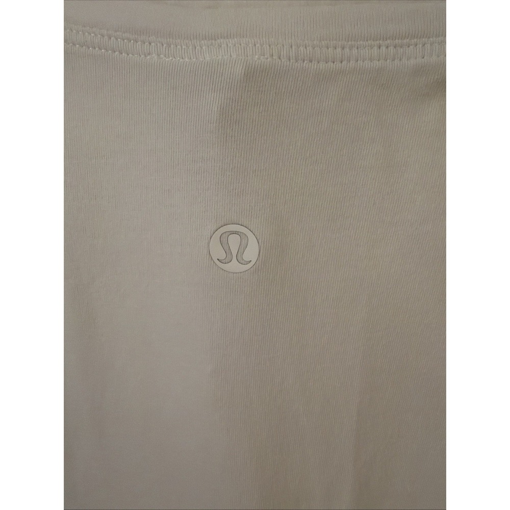 🍋EUC Lululemon Emerald Long Sleeve Shirt Womens White Scoop Neck Pima W3CJNS 14 - Picture 9 of 9